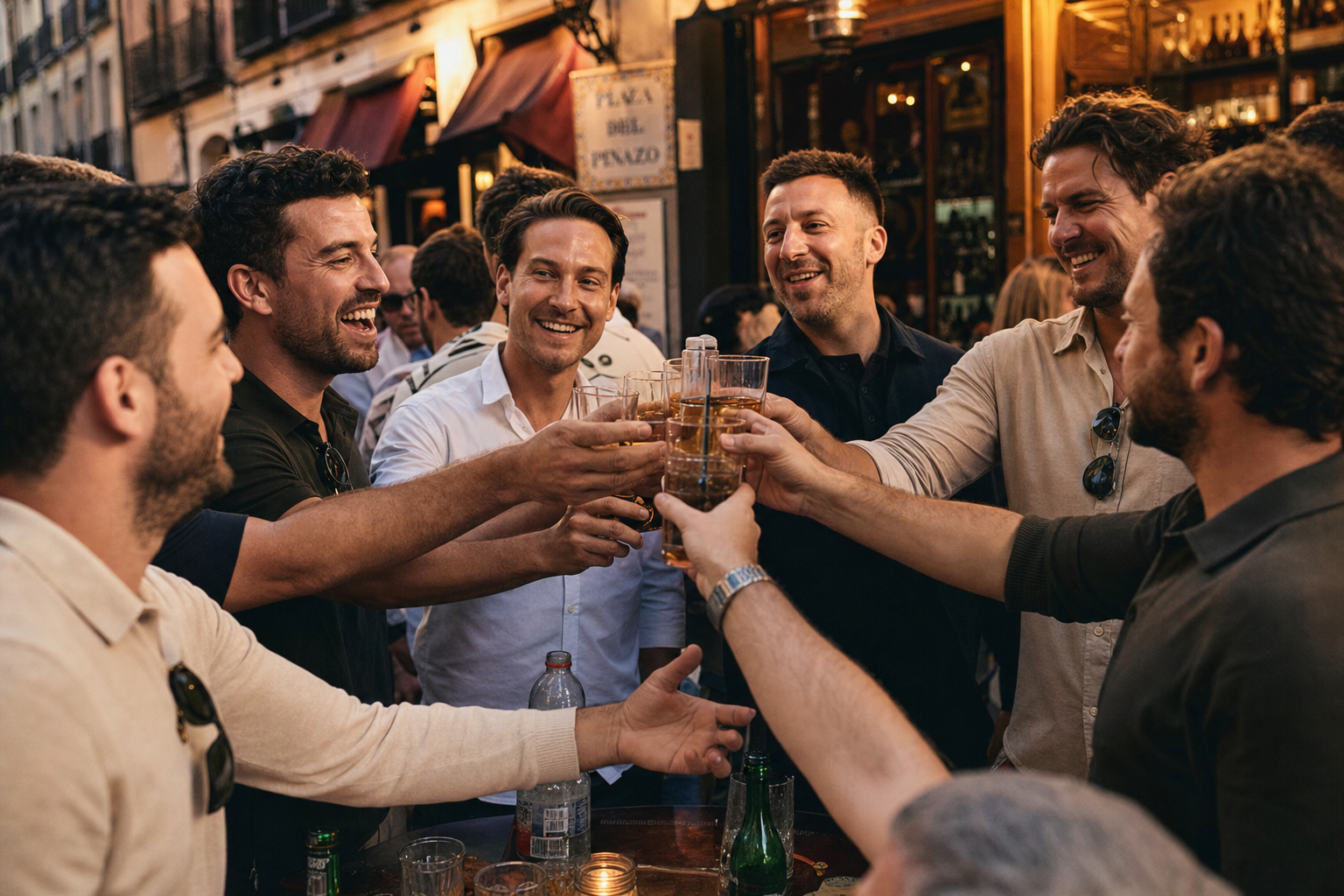 Group of men on a stag do